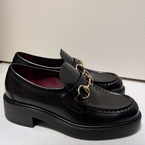 Gucci Mr Horsebit Platform Loafers Women’s EU 36.5 US 6.5 Black Leather Lug Sole